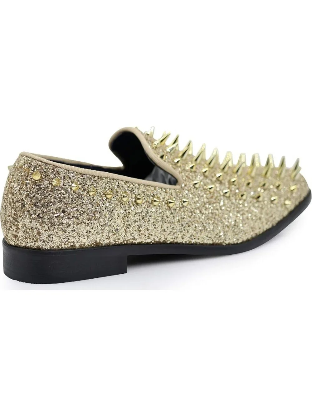 Enzo Romeo Men's Gold Rubber Sole Vintage Loafers Slip On Classic Tuxedo Shoes